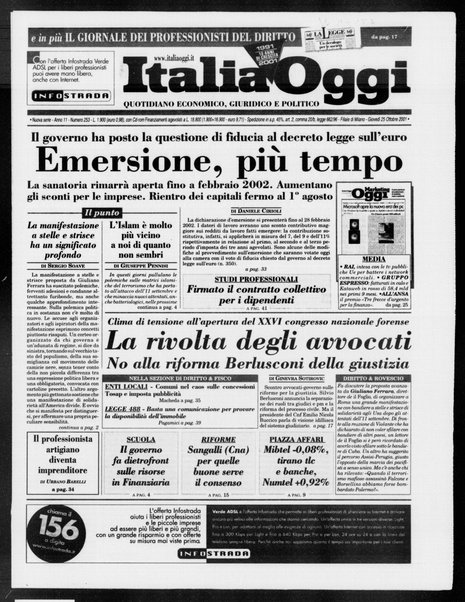 Italia oggi : quotidiano di economia finanza e politica